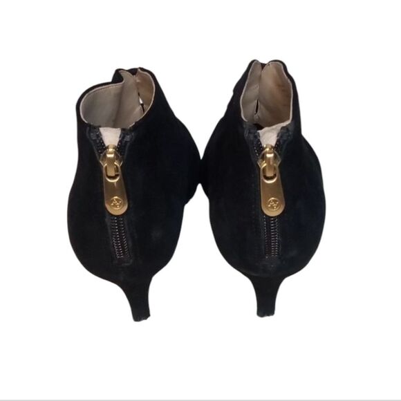 Adrienne Vittadini Black Gradie Suede Leather Pumps/ Booties Zip Back Size 10 - Picture 8 of 10